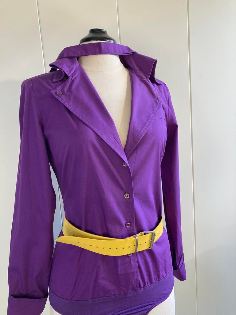 Gele leren ceintuur, Kleding | Dames, Riemen en Ceinturen, 3 tot 5 cm, Tailleriem, Ophalen of Verzenden, Gedragen