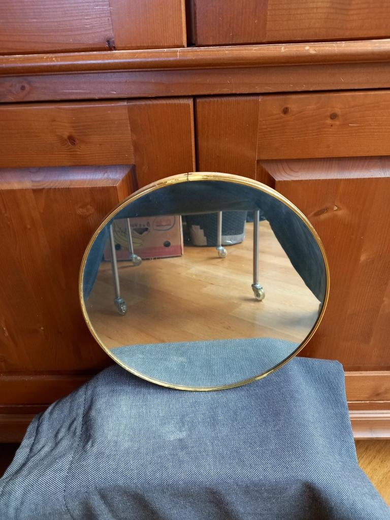 Vintage handspiegel jaren '70., Minder dan 50 cm, Gebruikt, Rond, Ophalen of Verzenden