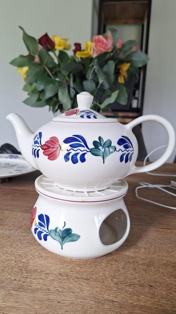 Boerenbond theepot met warmhouder - Vintage servies, Ophalen