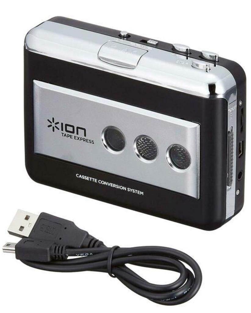 ION Tape Express - Cassette naar mp3 converter - Zwart, Ophalen of Verzenden, Zo goed als nieuw