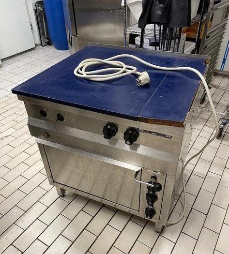 RVS Elektrische fornuis en braad bak oven E580-8, Gebruikt, 60 cm of meer, 3 kookzones of minder, Ophalen of Verzenden