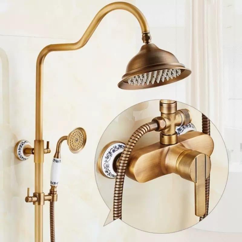 Regendouche Klassiek BRONS Landelijk Koper Mengkraan Douche, Ophalen of Verzenden, Nieuw, Koper, Douche