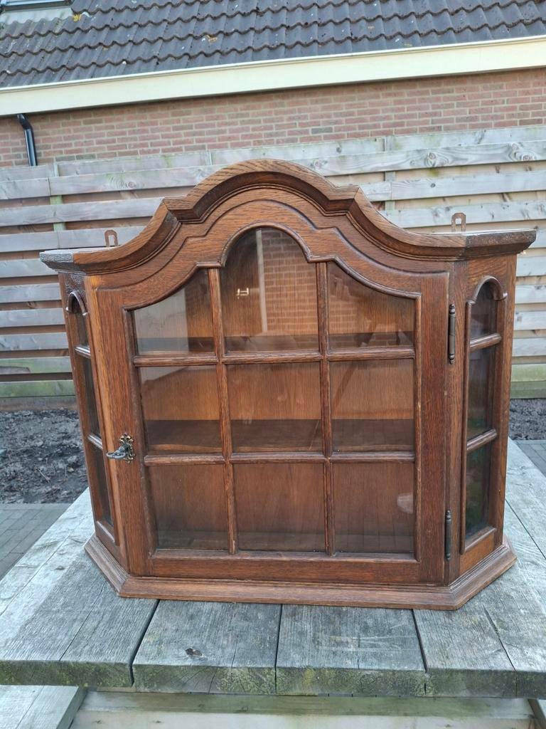 Vitrinekastje-vintage-retro-opknappen, Huis en Inrichting, Kasten | Vitrinekasten, Ophalen, Gebruikt, 50 tot 100 cm, Minder dan 100 cm
