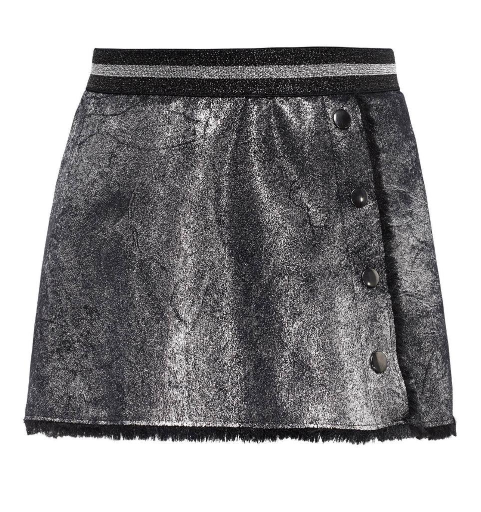 ZGAN Didi Rok, Rokje, Zwart Zilver, Winterrok Warm 134, 140, Kinderen en Baby's, Kinderkleding | Maat 134, Zo goed als nieuw, Meisje