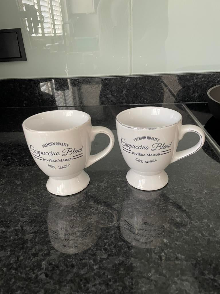 Riviera Maison mokken en kopjes, Huis en Inrichting, Ophalen of Verzenden, Zo goed als nieuw, Overige stijlen, Kop(pen) en/of Schotel(s)