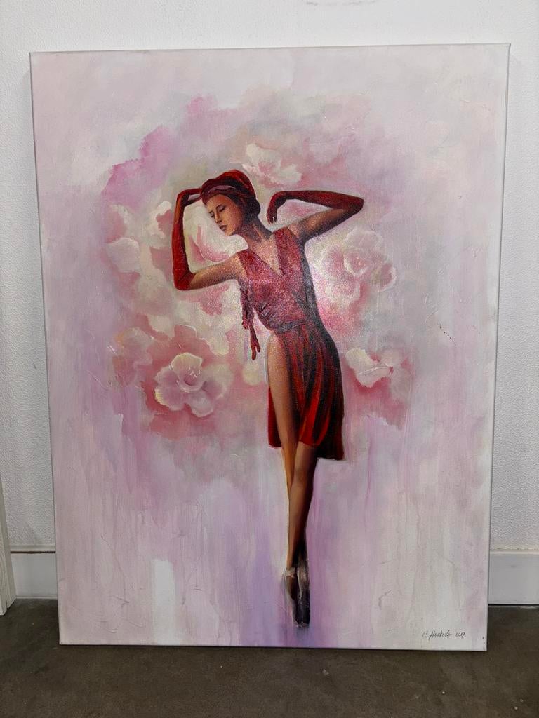 Schilderij ballerina 60 x 80 cm, Antiek en Kunst, Ophalen
