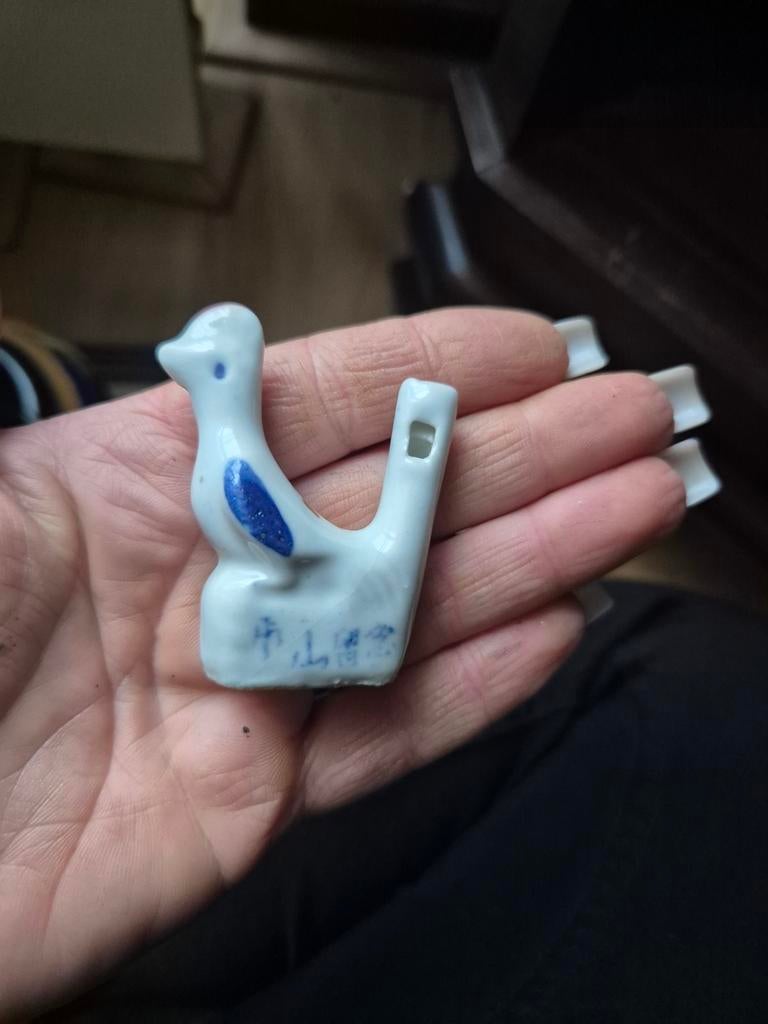 Vintage Porseleinen Vogel Fluitje, Ophalen