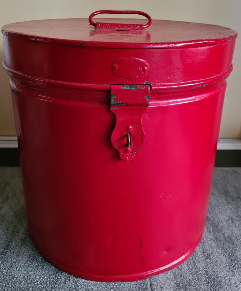 Vintage opbergton met deksel, Ophalen of Verzenden