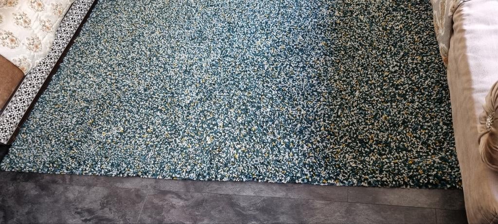 Mooi blauw/groen vloerkleed zo goed als nieuw, Ophalen, 150 tot 200 cm, 200 cm of meer, Zo goed als nieuw