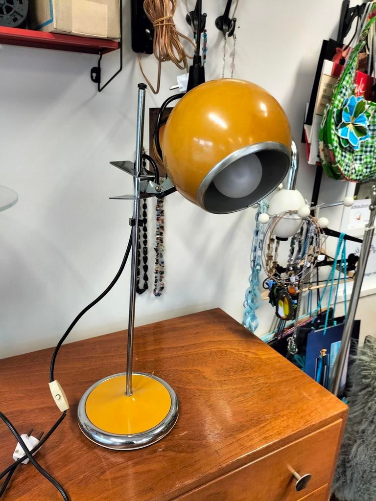 Targetti sankey Vintage Italiaanse Eye ball Lamp  space age, Gebruikt, Ophalen of Verzenden, Onbekend, Onbekend