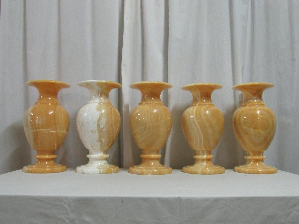 Natuurstenen vazen (Onyx Marmer) (Oranje | 40 cm), Ophalen, Steen, Nieuw, Oranje