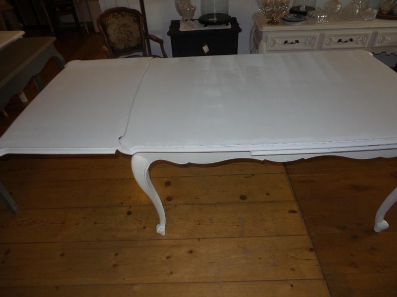 Queen ann eettafel gerestyled met witte krijtverf, Ophalen, Gebruikt, Eikenhout, 50 tot 100 cm