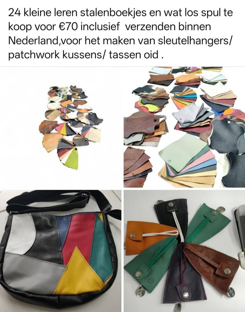24 leren stalen boekjes en wat losse lapjes, 120 cm of meer, Zwart, Leer of Kunstleer, Ophalen of Verzenden