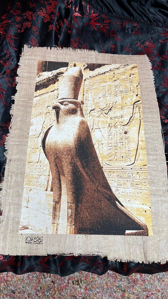 Egyptische afbeelding op perkament, Ophalen of Verzenden, Minder dan 50 cm, Schilderij