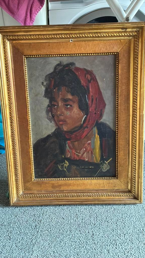 Groot olieverf portret frans, Antiek en Kunst, Kunst | Schilderijen | Klassiek, Ophalen