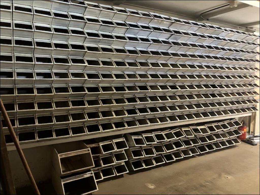 Industriele vintage stapelbak, magazijnbak staal, Ophalen