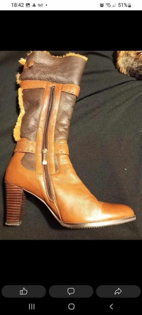 Laarzen echt bond en leer. Schapenvacht. Winter., Kleding | Dames, Schoenen, Hoge laarzen, Bruin, Nieuw, Ophalen of Verzenden