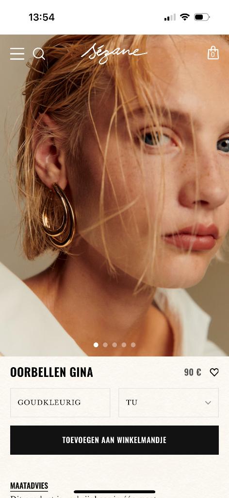 Sezane oorbellen, Sieraden, Tassen en Uiterlijk, Overige materialen, Ophalen of Verzenden, Zo goed als nieuw, Knopjes of Stekers