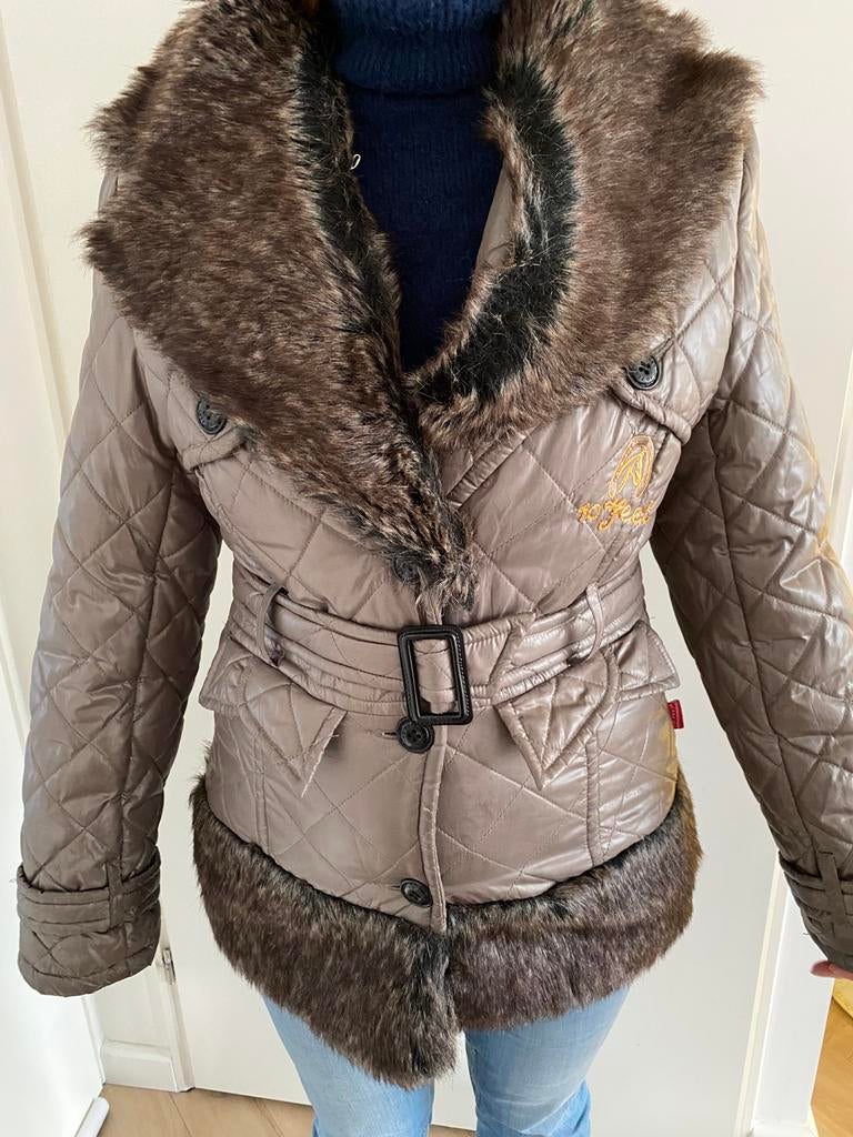 Winterjas van het merk 10 Feet taupe/bronskleurig mt 38, Ophalen, Zo goed als nieuw, Maat 38/40 (M), Overige kleuren