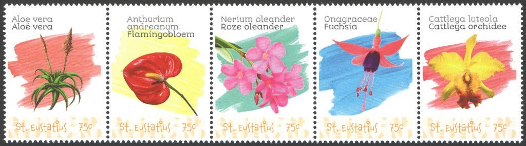 Caribisch Nederland 233 strip v 5 postfris St Eustatius 2020, Ophalen of Verzenden, Postfris