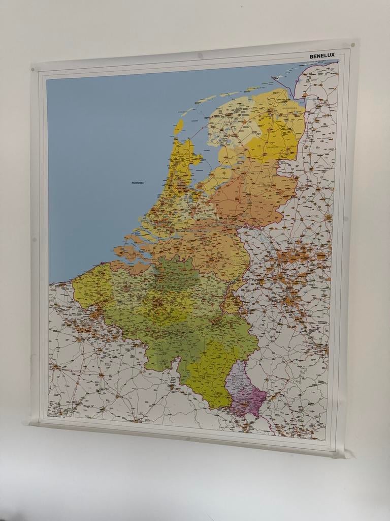 Landkaart van Nederland - 120x100 cm, Landkaart, 1800 tot 2000, Nederland, Ophalen