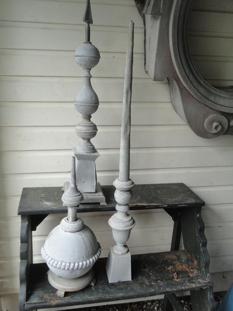 1 antieke FRANSE ZINKEN PINAKEL, DAKORNAMENT, Ophalen