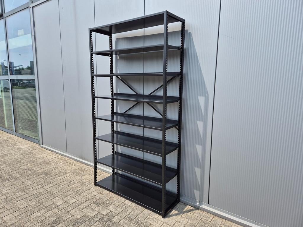 Zwarte Legbordstelling Stelling Kast Zwart Stellingen 40cm, Buitenvaart 2108C, Ophalen of Verzenden, Info@bedrijfsinrichtingnederland.nl