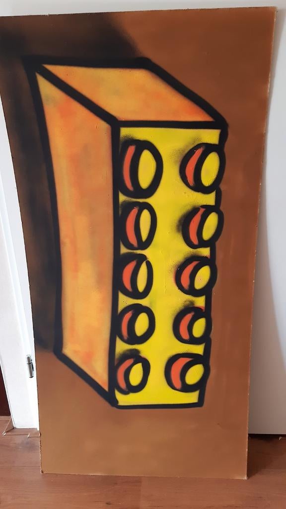 Graffiti legoblokje, Ophalen