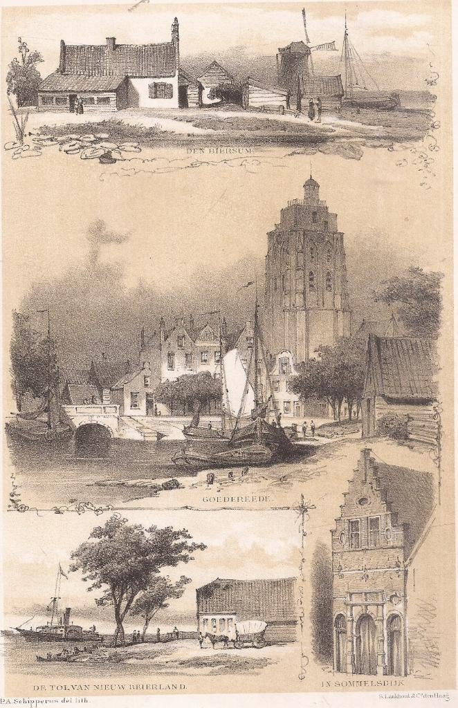 Den Biersum Goedereede Nieuw Beierland Sommelsdijk Schipperu, Antiek en Kunst, Ophalen of Verzenden