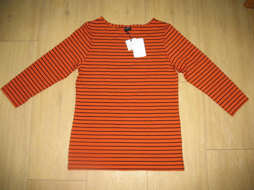 Nanso Top Roest met Zwart Streepje Maat S, Kleding | Dames, Maat 38/40 (M), Nieuw, Ophalen of Verzenden, Zonder mouw