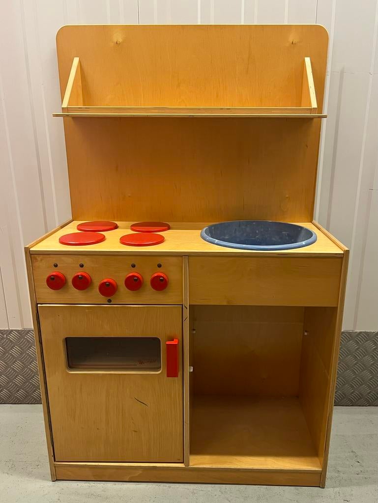 Vintage speelkeuken kleuterklas kdv keukentje kinderkeuken, Ophalen, Gebruikt, Hout, Speelkeuken