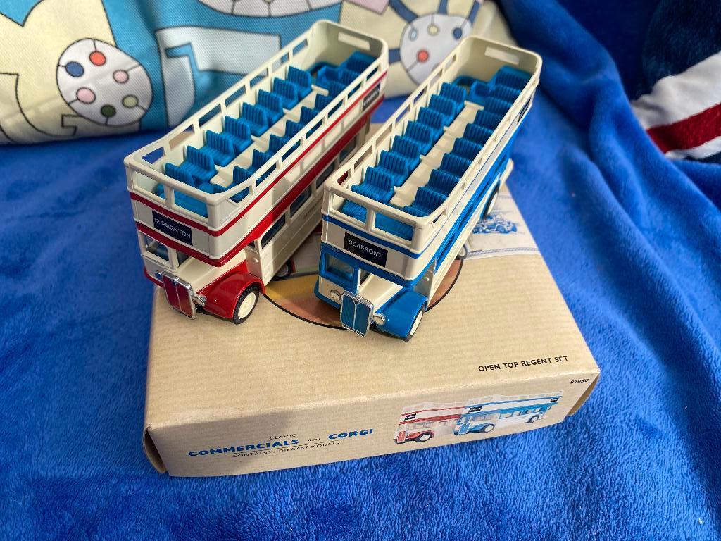 Corgi Open Top Regent Set #97050 Engelse bussen met  doos, Ophalen of Verzenden, Gebruikt, Bus of Vrachtwagen