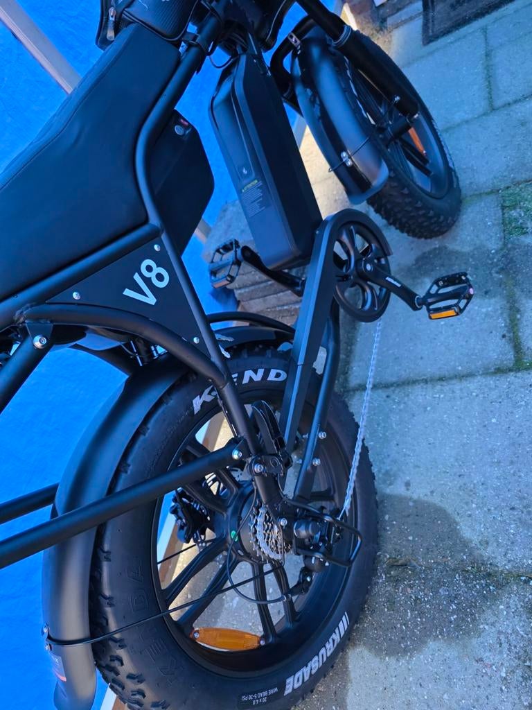 Ouxi V8 Fatbike matzwart + Ouxi V20 fatbike matzwart, Nieuw, 59 cm of meer, 50 km per accu of meer, Ophalen