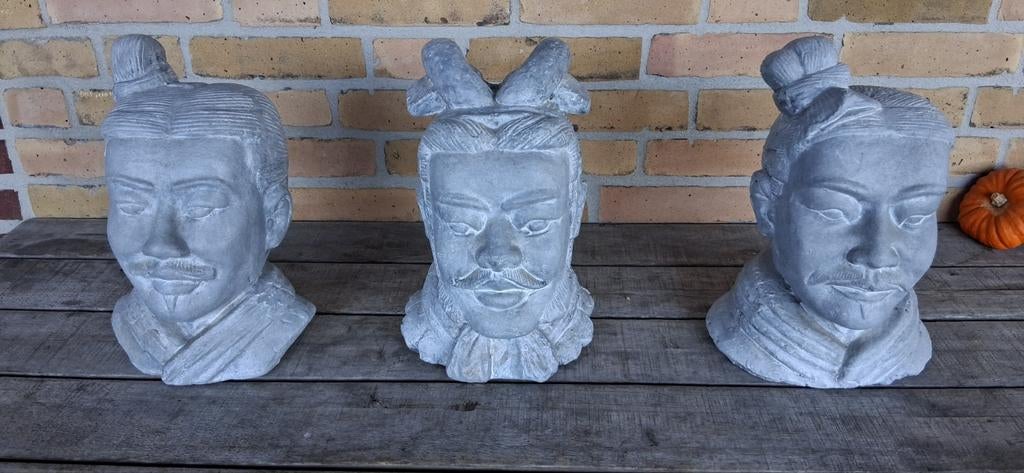 Set van 3 Chinese Terracotta Leger Krijger Hoofden, Ophalen, Zo goed als nieuw