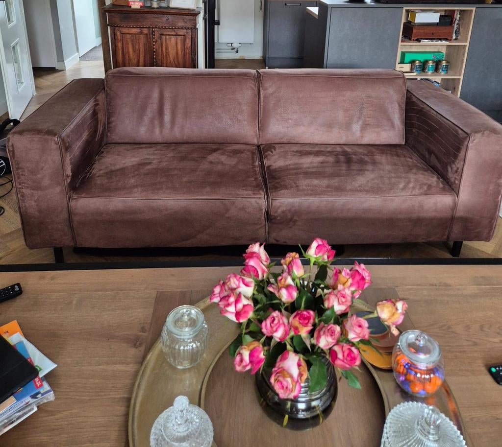 2,5-zits en 3-zits bankstel van De Bommel, Ophalen, Gebruikt, 75 tot 100 cm, Rechte bank