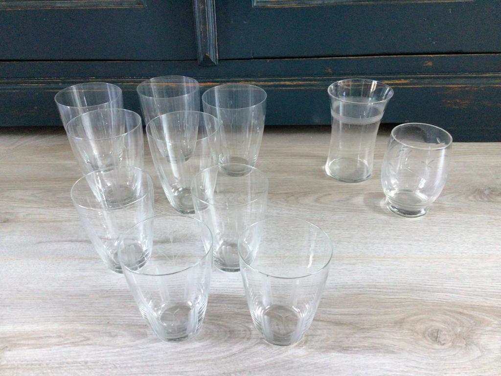 Glas geslepen drinkglazen, Antiek en Kunst, Antiek | Glas en Kristal, Ophalen