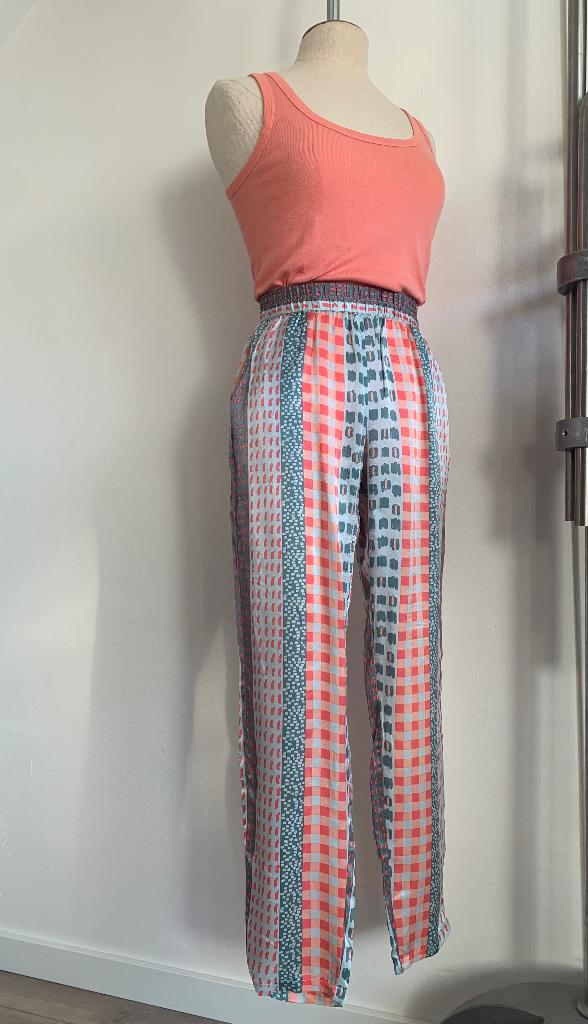 Sacks pantalon streep met print Lt. groen roze 2 = S/36, Verzenden, Beige, Zo goed als nieuw, Sacks