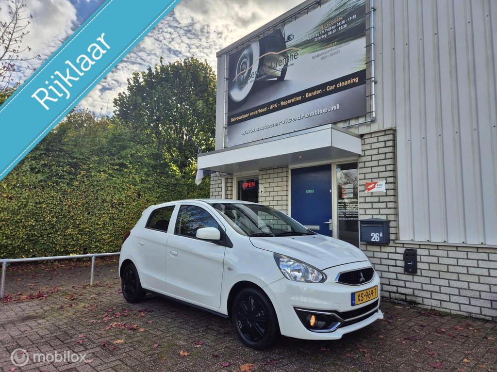 Mitsubishi Space Star 1.0 + Airco/Start-stop/APK: 23-03-2027, Voorwielaandrijving, Gebruikt, Euro 6, Wit
