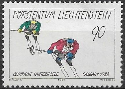 Liechtenstein 1987 mi.935 sport OLYMPISCHE WINTERSPELEN, Verzenden, Overige landen, Gestempeld