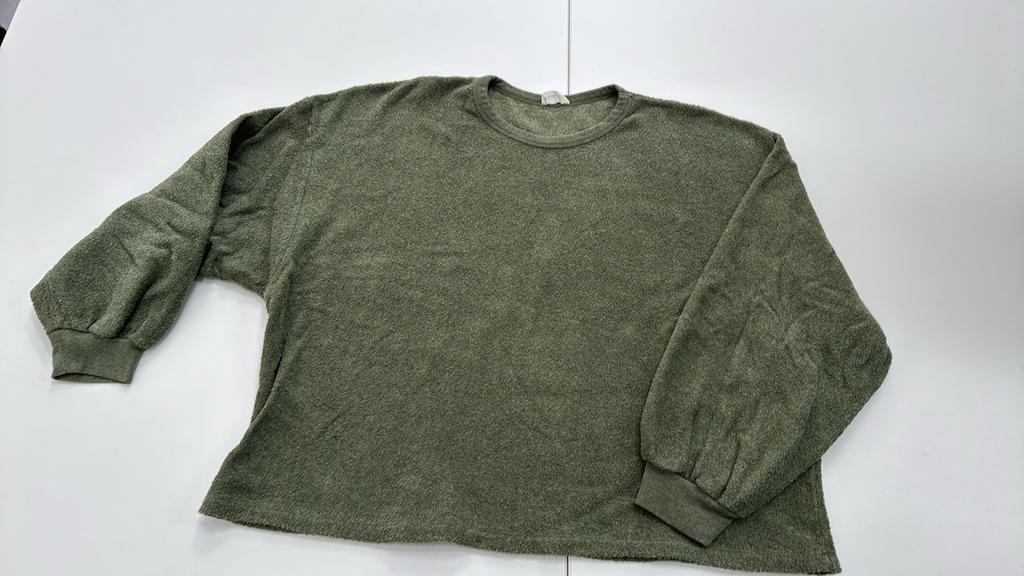 American Vintage Groene Trui M/L - 100% Katoen badstof, Ophalen of Verzenden, Zo goed als nieuw, Maat 42/44 (L), Groen