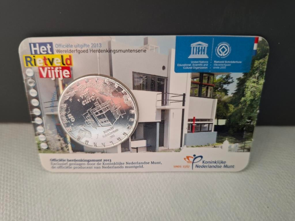 Het Rietveld Vijfje 2013 - Zwaar Verzilverde €5 Munt, Verzenden, Koningin Beatrix, Zilver, Euro's