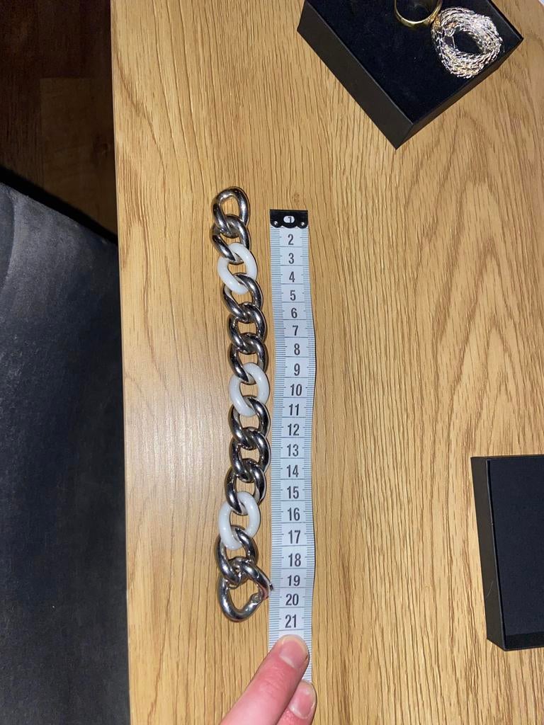 Ti Sento Dames Armband - Zilver met Witte Schakels, Ophalen of Verzenden, Gebruikt, Zilver, Zilver