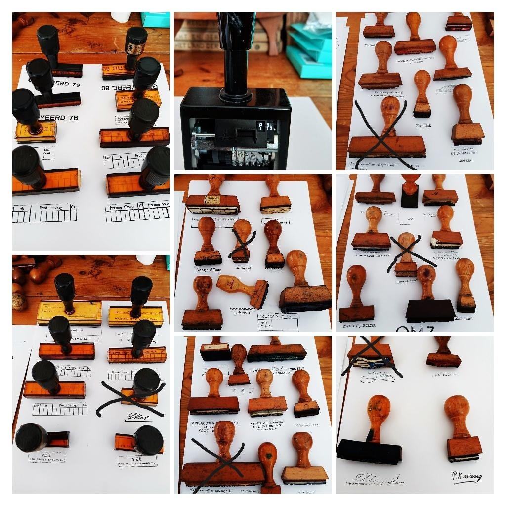 Vintage kantoorstempels hout - Reiner B6K - Zaanstreek, Ophalen of Verzenden