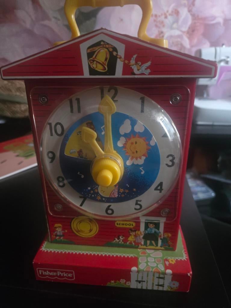 Vintage Fisher-Price Music Box Teaching Clock, Ophalen of Verzenden