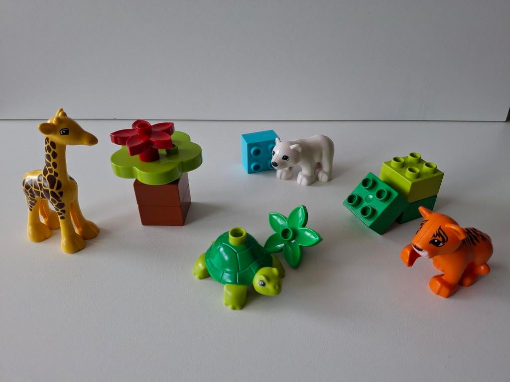 Duplo 10801. Jonge dieren. Giraf, schildpad, ijsbeer, tijger, Ophalen of Verzenden, Duplo