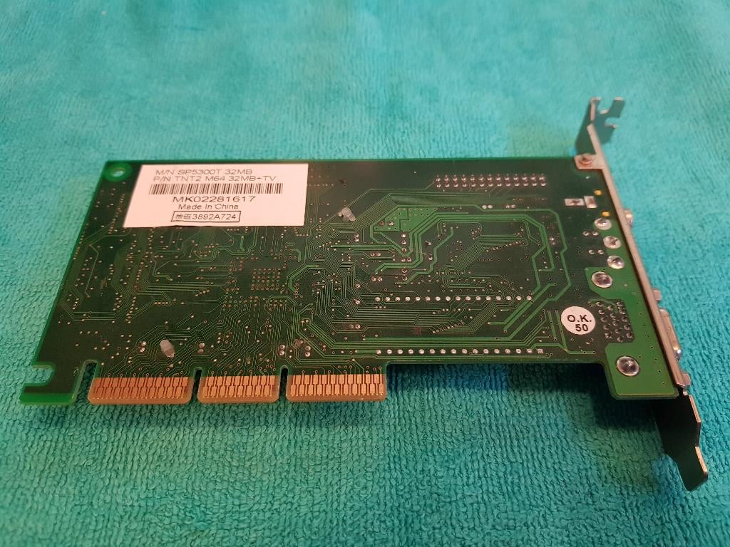 Vintage Pc=VIDEOKAART AGP=Sparkle SP5300T=TNT2 M64 - 32MB, Computers en Software, Vintage Computers, Ophalen of Verzenden, Sparkle