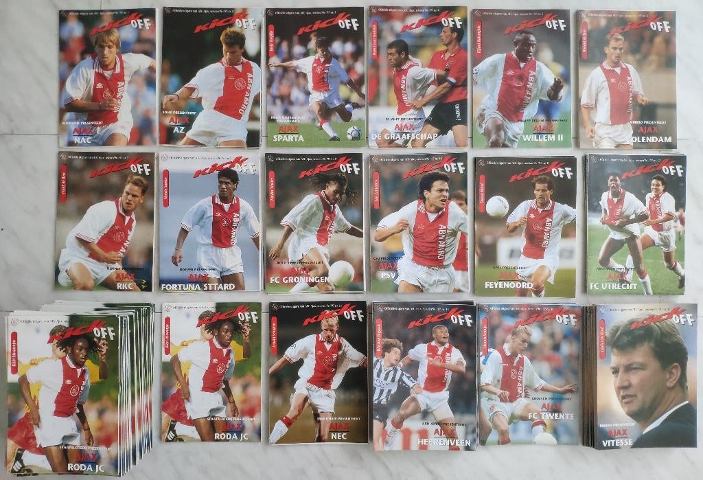 Veel Ajax Kick Off programmaboekjes 1996 1997 1998 1999, Verzamelen, Ophalen, Zo goed als nieuw, Ajax, Boek of Tijdschrift