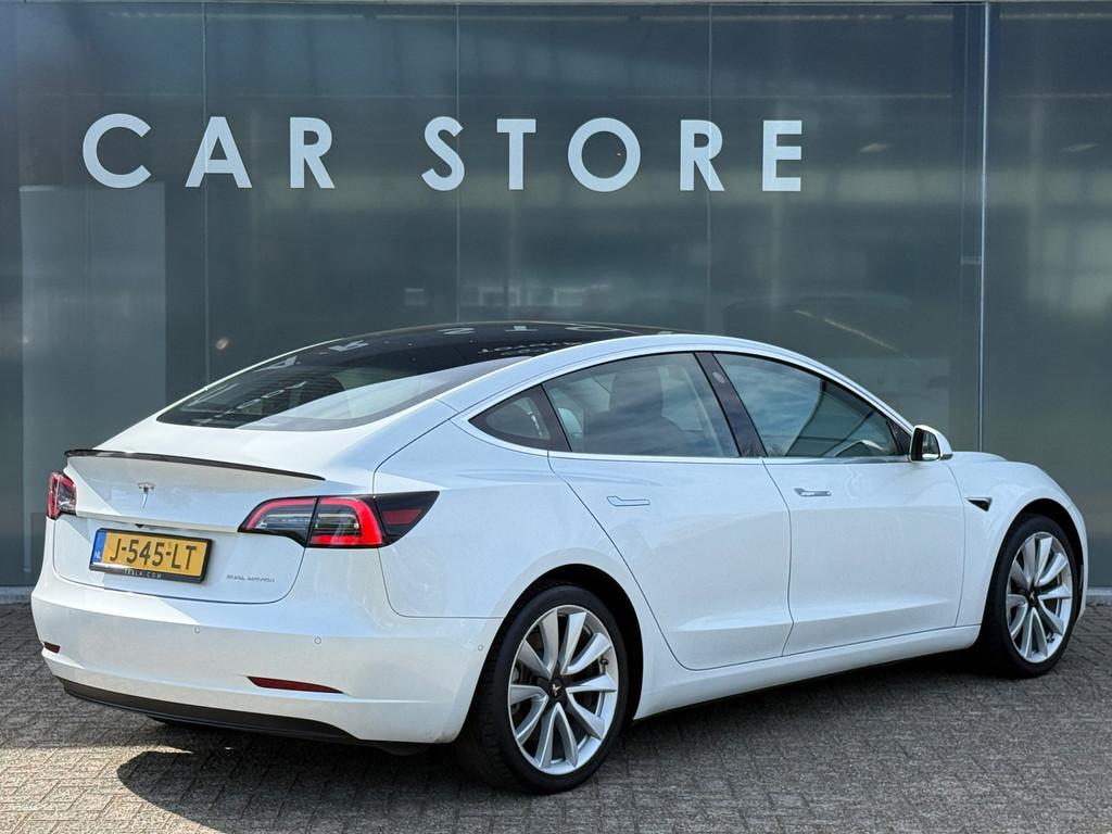 Tesla Model 3 Long Range AWD 75 kWh 86% SOH Autopilot Trekha, Auto's, Tesla, Automaat, 180 min, Wit, 351 pk