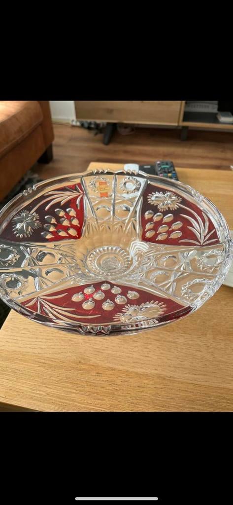 Vintage fruitschaal, Ophalen of Verzenden, Zo goed als nieuw, Rond, Glas