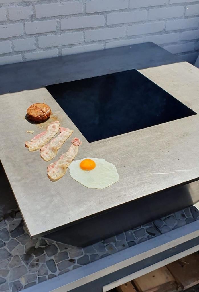 Grote plancha bbq met cortenstaal bak, Ophalen